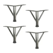 4 Adet Firkete Ayak Metal 25 cm Krom Mobilya Koltuk Ayağı - 1