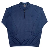 Büyük Beden Erkek Yakalı Sweatshirt Battal - 13