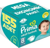 PRİMA AKTİF BEBEK BEZİ 8 NUMARA 155 ADET - 1