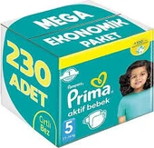 PRİMA AKTİF BEBEK NO:5 EKONOMİK PAKET JUNİOR 11/16 KG 230 ADET - 1