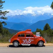 Metal Araba Çek Bırak Vw Bettle Modifiye Kırmızı Sesli ve Işıklı - 2