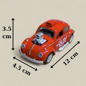 Metal Araba Çek Bırak Vw Bettle Modifiye Kırmızı Sesli ve Işıklı - 1