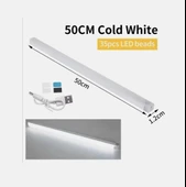 50 cm Beyaz Işık Hareket Sensörlü Dolap Içi Çalışma Masası Mutfak Tezgah Altı USB LED Işık - 5