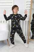 İki İplik Cepli Astronot Temalı Erkek Çocuk Pijama Takımı thumbnail 6