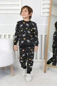 İki İplik Cepli Astronot Temalı Erkek Çocuk Pijama Takımı thumbnail 5