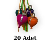 Renkli Ağaç Topaç (20 Adet) - 1