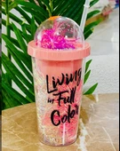 PİPETLİ BARDAK MATARA SEVİMLİ SULUK 450 ml ÇİFT KATMANLI PÜSKÜLLÜ - 1