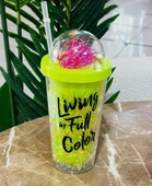 PİPETLİ BARDAK MATARA SEVİMLİ SULUK 450 ml ÇİFT KATMANLI PÜSKÜLLÜ - 3