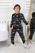 İki İplik Cepli Astronot Temalı Erkek Çocuk Pijama Takımı thumbnail 8