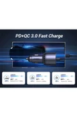 UGREEN 130W 3 Portlu Araç İçi Şarj Cihazı Çakmaklı - 4