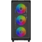 POWERBOOST  A601B 600W 80+ ATX USB 3.0 Rainbow Fanli Mesh Gaming Siyah Kasa thumbnail 2