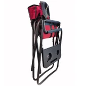 Orcamp Katlanır Yan masalı Lüks Kamp Sandalyesi Kırmızı - 3