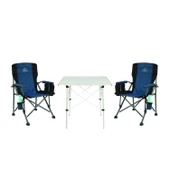2 Adet OL Outdoor Mammoth Katlanır Kamp Sandalyesi Mavi + OL Outdoor Alüminyum Katlanır Kamp Masası - 1