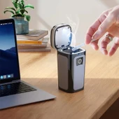 Araç İçi Küllük Lüks Güneş Enerjili Çakmaklı Seramik Deri Detaylı Premium Model - 8