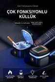 Araç İçi Küllük Lüks Güneş Enerjili Çakmaklı Seramik Deri Detaylı Premium Model - 1