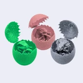 Dinozor Yumurtası-Çatlayan Oyuncak Yumurta-Dino Egg / 3 Adet, 3 Renk, 3 Farklı Tür Dinozor Yumurtası - 1