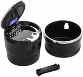 Araç İçi Işıklı Seramik Küllük Bardaklıklı Havalandırma Tip Kapaklı Mavi Renk Işıklı - 3