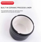 Araç İçi Işıklı Seramik Küllük Bardaklıklı Havalandırma Tip Kapaklı Mavi Renk Işıklı - 6