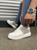 JY151 Boost Bağcıklı Cilt Süet Erkek Günlük Sneaker Ayakkabı CSBT - Beyaz/Gri thumbnail 3