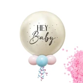 24" Cinsiyet Partisi Balon Kiti -Mirror White Gold & Pink- - 2