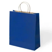 Lacivert Büküm Saplı Kraft Çanta 45x50cm - 1