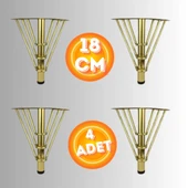 18 CM METAL 3 TELLİ KOLTUK AYAĞI MOBİLYA AYAĞI ÜNİTE AYAĞI KONSOL AYAĞI PUF BERJER AYAĞI (4 ADET) thumbnail 1