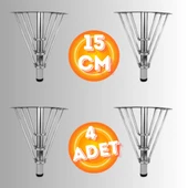 15 CM METAL 3 TELLİ KOLTUK AYAĞI MOBİLYA AYAĞI ÜNİTE AYAĞI KONSOL AYAĞI PUF BERJER AYAĞI (4 ADET) thumbnail 1