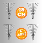 18 CM METAL 3 TELLİ KOLTUK AYAĞI MOBİLYA AYAĞI ÜNİTE AYAĞI KONSOL AYAĞI PUF BERJER AYAĞI (4 ADET) thumbnail 2