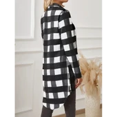 Lucky Life Kadın Uzun Kollu Ekoseli önden Düğmeli Dokuma Uzun Gömlek - 5