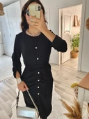 Lucky Life Kadın Uzun Kollu önden Düğmeli Beli Kuşaklı Aerobin Midi Elbise thumbnail 10