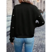 Lucky Life Kadın Uzun Kollu önden Fermuarlı Incili Kısa Modal Ceket - 4