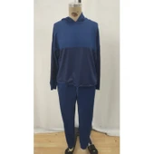 Lucky Life Kadın Uzun Kollu Kapşonlu Viskon Iki Iplik Bluz Ve Pantolon Ikili Takım - 4