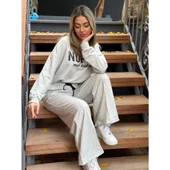 Lucky Life Kadın Uzun Kollu Nope Baskılı Beli Ribanalı Ikili Takım - 8