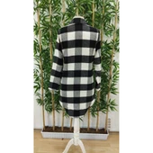 Lucky Life Kadın Uzun Kollu Ekoseli önden Düğmeli Dokuma Uzun Gömlek - 9