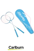 PremiumHafif Dayanıklı Telli Sağlam Ergonomik Saplı Eli Yormaz Kavrama 2'li Badminton Raket Seti - 2