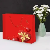 Kalp Valentine Karton Çanta 42x38cm - 1