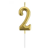 2 Rakam Altın Çubuk Mum 7cm - 2