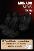 Peugeot 207 2006-2014 Sw – Ticari Araç 2+1 Uyumlu Monaco Serisi Eviza Koltuk Kılıfı – Siyah, Kolay Montaj thumbnail 6