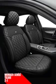 Skoda Fabia 2015-2021 Hatchback – Ticari Araç 2+1 Uyumlu Monaco Serisi Eviza Koltuk Kılıfı – Siyah, Kolay Montaj thumbnail 1