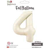 4 Rakam Krem Folyo Balon 34" - 1