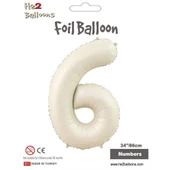 6 Rakam Krem Folyo Balon 34" - 1