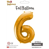 6 Rakam Altın Folyo Balon 34" - 1