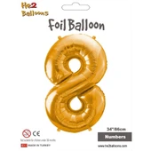 8 Rakam Altın Folyo Balon 34" - 1