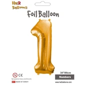 1 Rakam Altın Folyo Balon 34" - 1