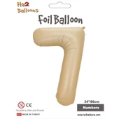 7 Rakam Karamel Folyo Balon 34" - 1
