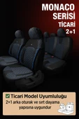 Tegin Üniversal Ticari Araç 2+1 Uyumlu Monaco Serisi Eviza Koltuk Kılıfı – Siyah, Kolay Montaj - 8