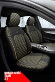 Ford Courier Ti̇cari̇ 2014 ve Sonrası Hafi̇f Ti̇cari̇ – Ticari Araç 2+1 Uyumlu Monaco Serisi Eviza Koltuk Kılıfı – Siyah, Kolay Montaj thumbnail 5