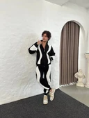 Erkek Premium Parçalı Eşofman Takım - Dik Yaka Fermuarlı Sweatshirt, - Siyah thumbnail 2