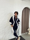 Erkek Premium Parçalı Eşofman Takım - Dik Yaka Fermuarlı Sweatshirt, - Siyah thumbnail 4