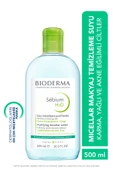 Bioderma Sebium H2O Karma, Yağlı ve Akne Eğilimli Ciltler için Micellar Makyaj Temizleme Suyu 500 ml thumbnail 1